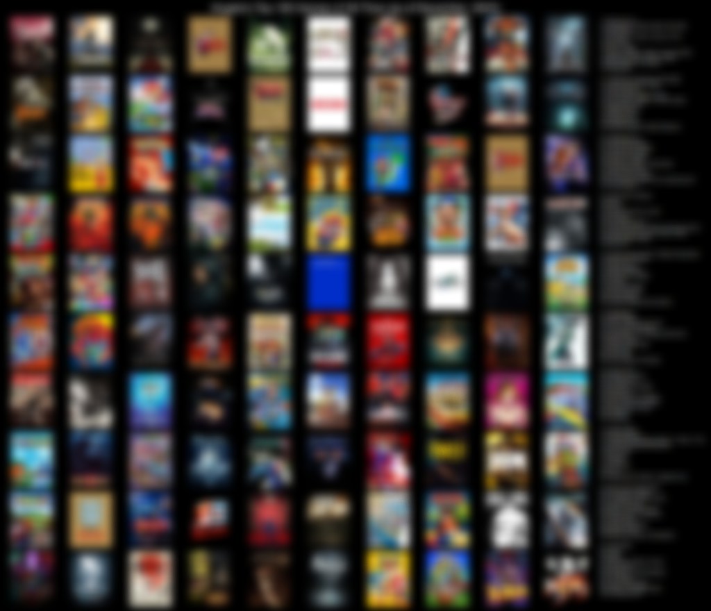 Blurred photo of my top 100 games of all time, to be revealed over the course of the next year
